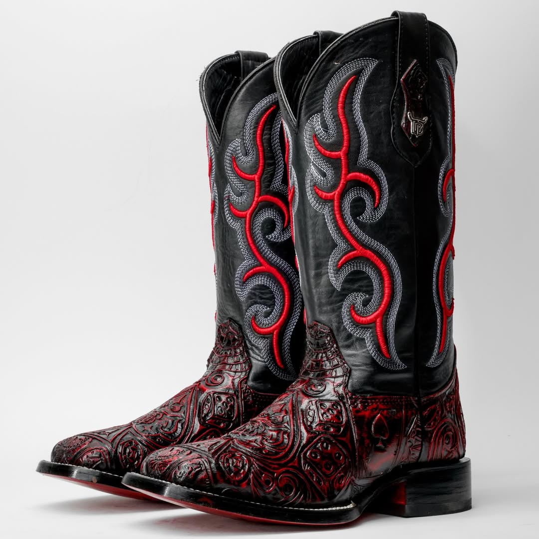 Ace Of Spades Red Wine Boots