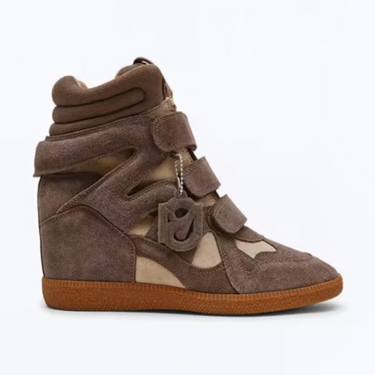 Brown Suede Velcro Sneakers