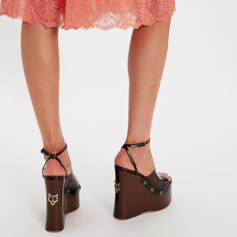 PVC Stitched High-Heeled Sandals