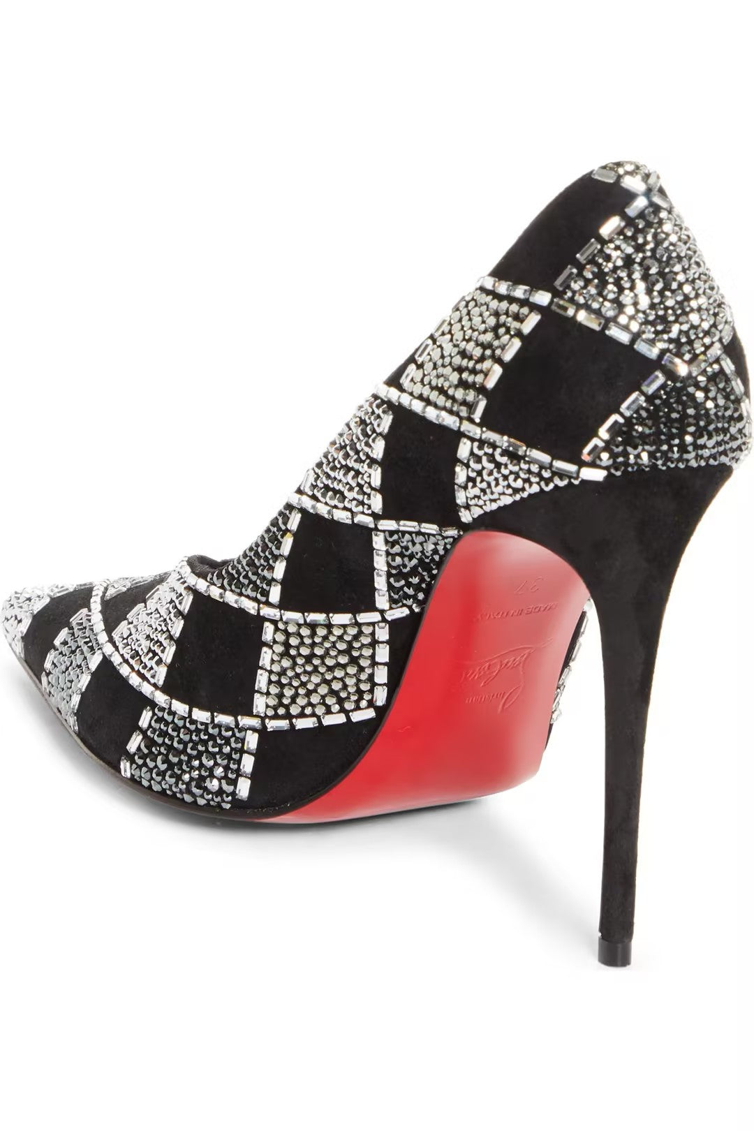Diamond-embellished Pointed-Toe High Heels