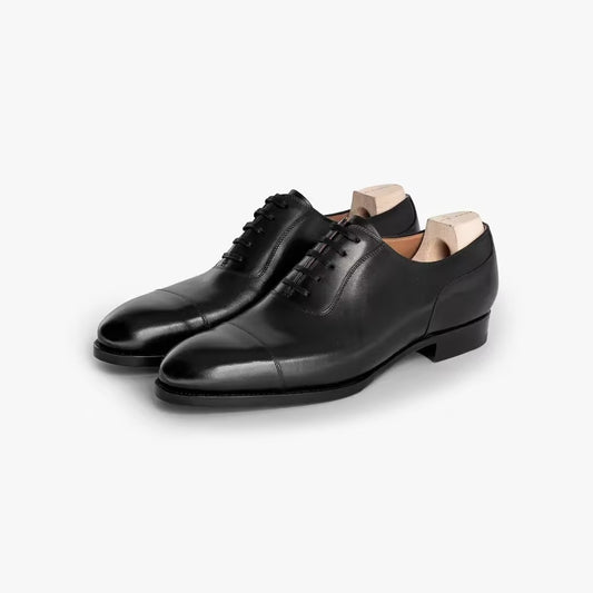 Black Genuine Leather Oxfords