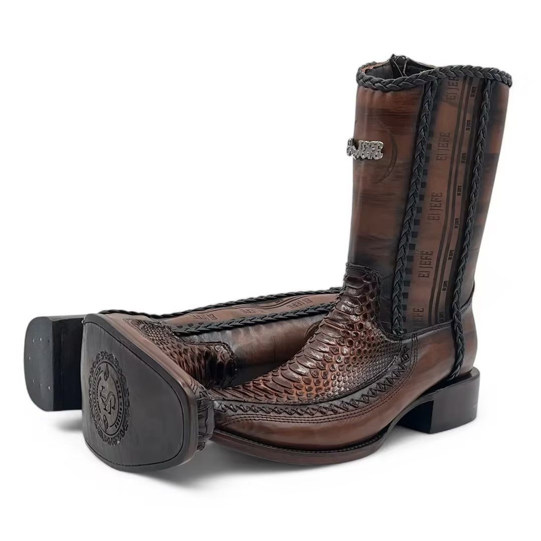 Brown Crocodile Leather Cowboy Boots