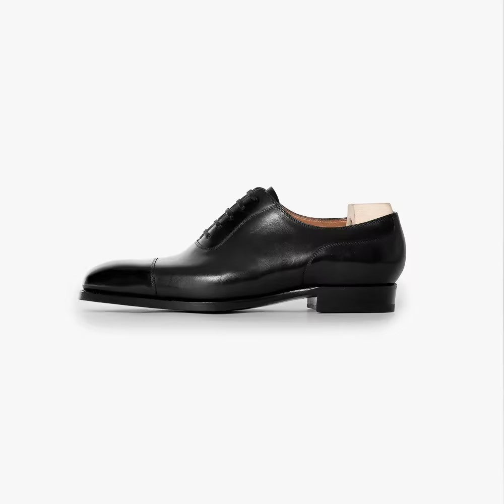 Black Genuine Leather Oxfords