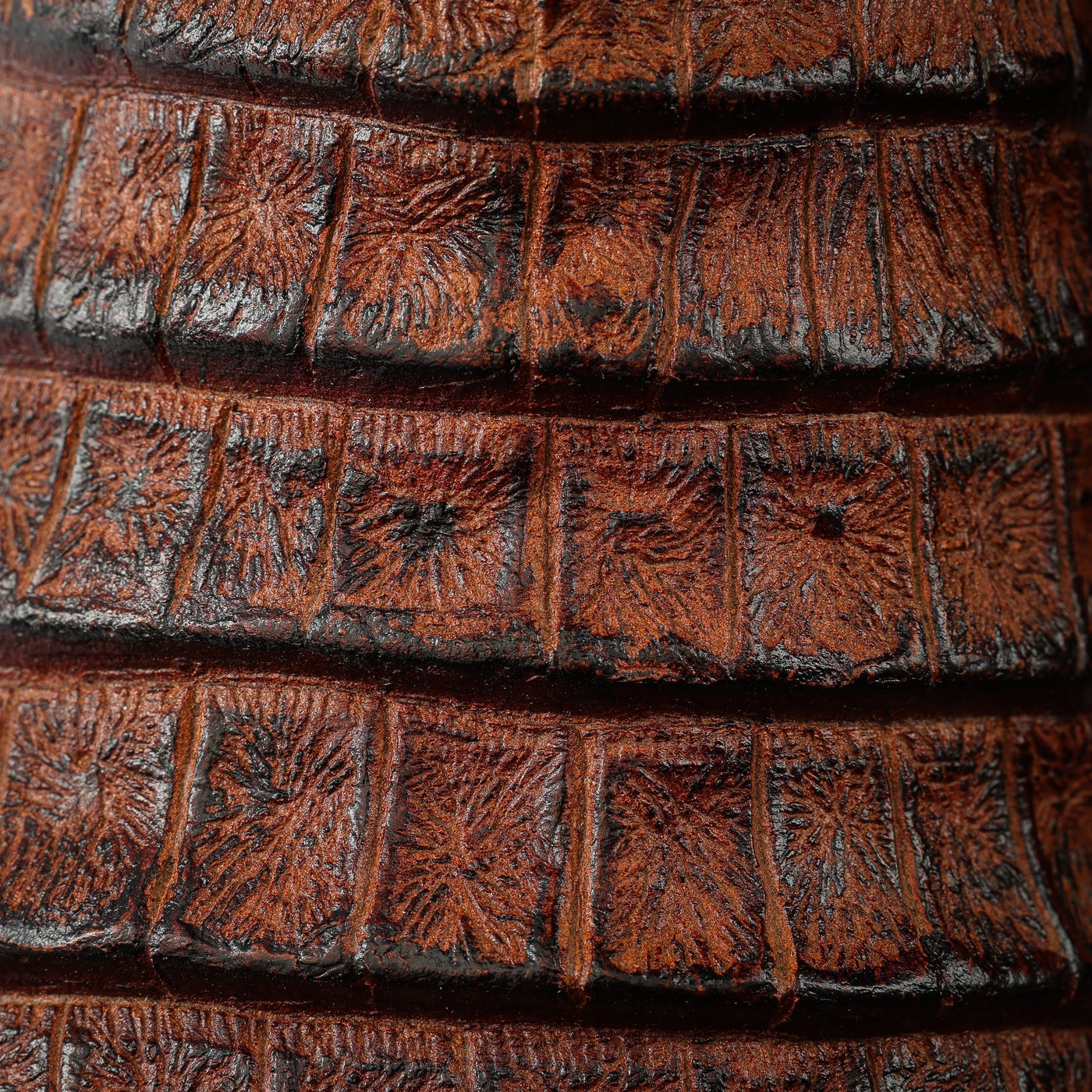 Cognac Caiman Belly Leather Boots - Square Toe