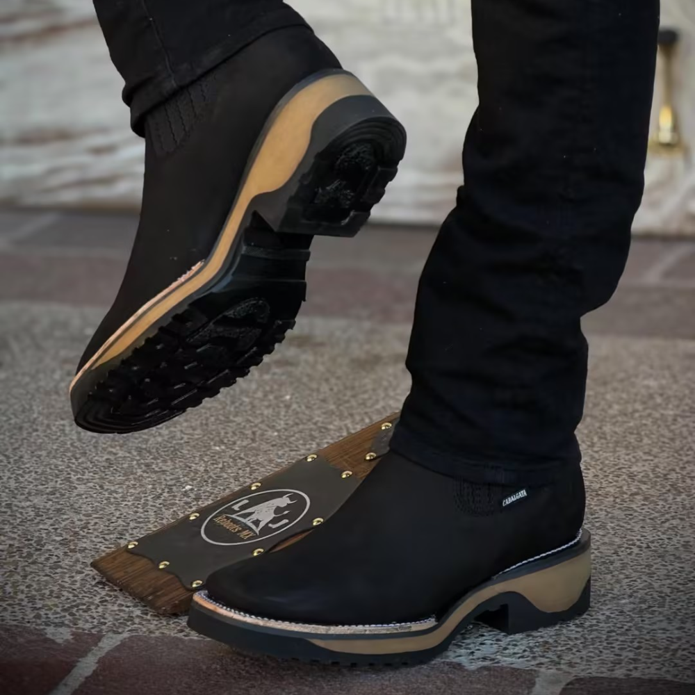 Men's Black Stretch Boots