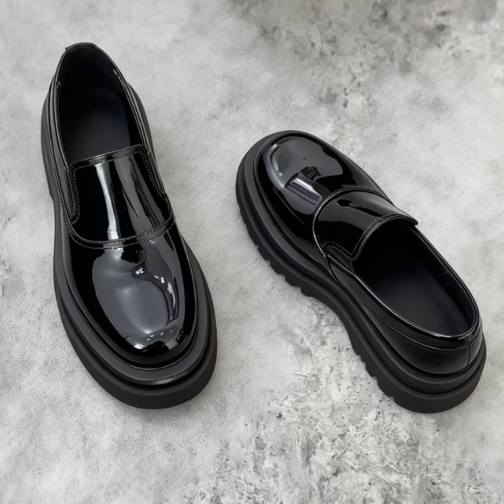 Black Patent Leather Chukka Boots