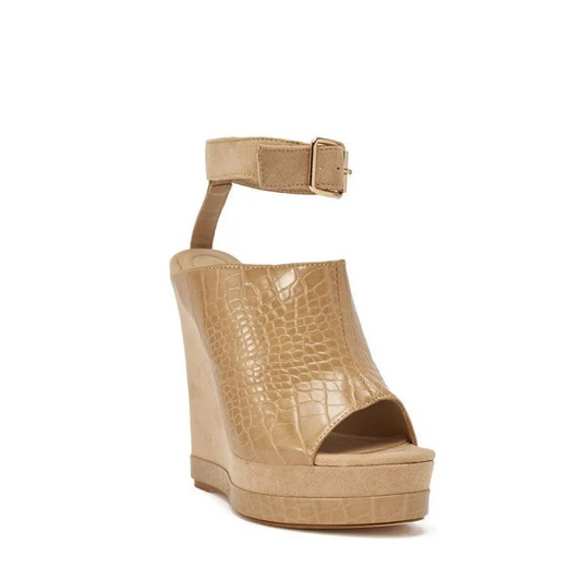 Khaki Open-Toe Heeled Sandals