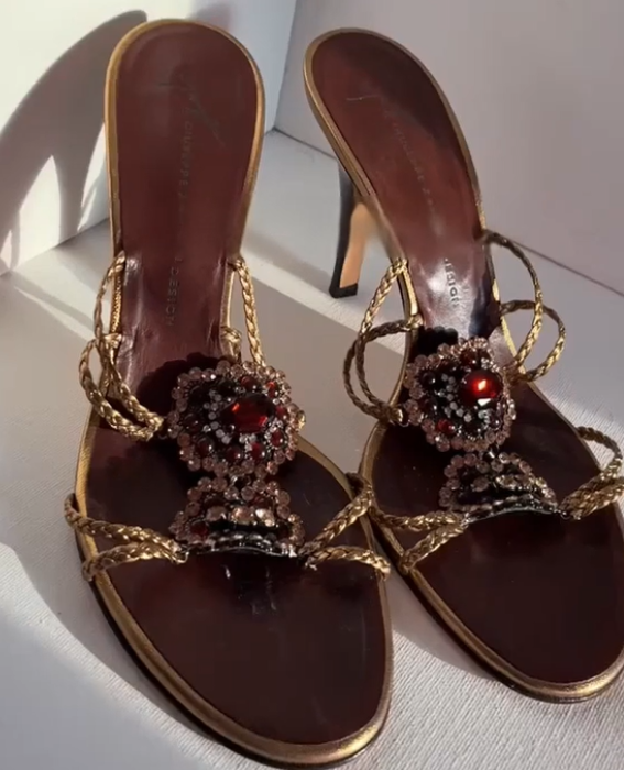 Gemstone-embellished High-Heeled Sandals