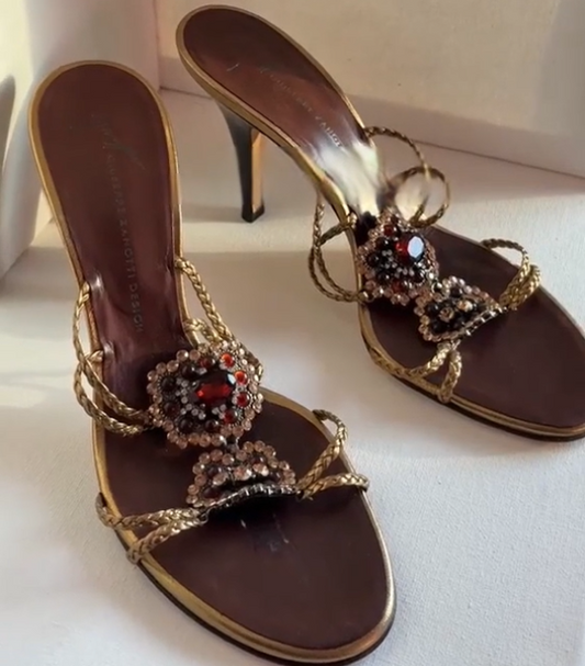 Gemstone-embellished High-Heeled Sandals